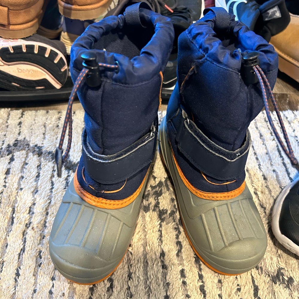 Kids Navy and Gray Winter Boots